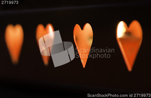 Image of Candles and heart shapes