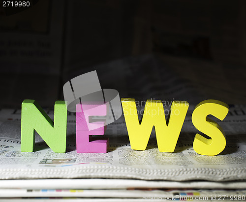 Image of Word news on newspaper