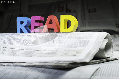 Image of Word read on newspaper