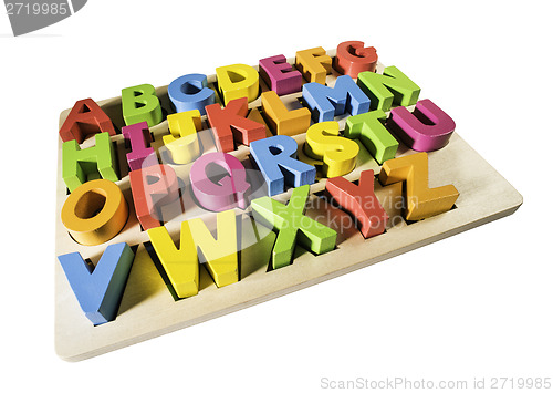 Image of Latin alphabet multicolored letters
