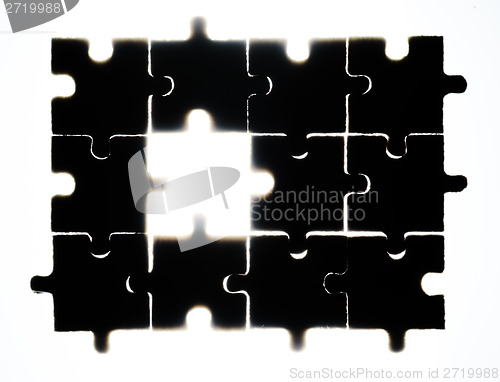 Image of Wooden puzzle and backlight background