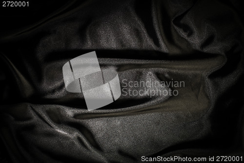 Image of Shiny black satin fabric