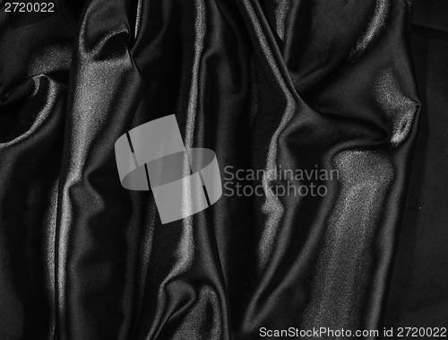 Image of Shiny black satin fabric