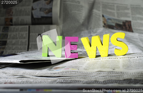 Image of Word news on newspaper