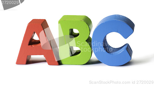 Image of Letters A B C made of wood.