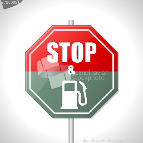 Image of Stop and fuel sign