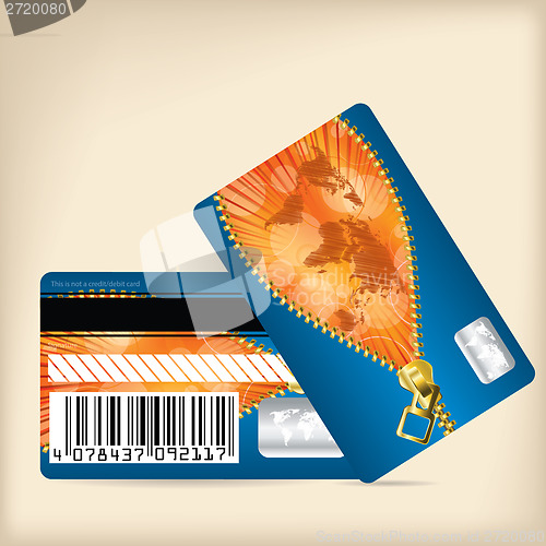 Image of Loyalty card design with opening zipper