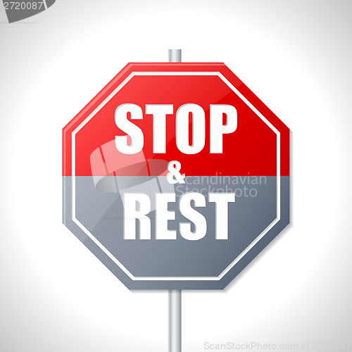 Image of Stop and rest sign