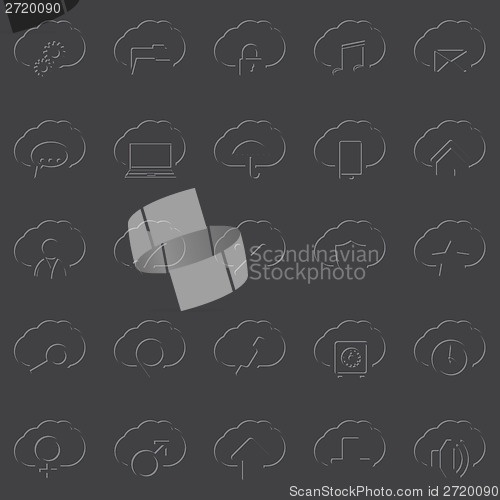 Image of Cloud icon set of 25