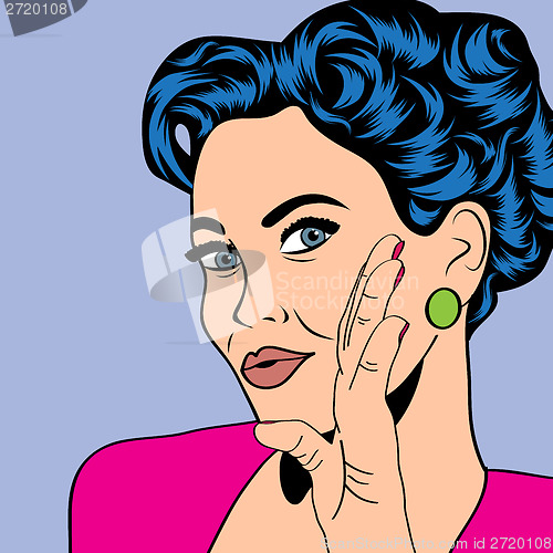 Image of pop art retro woman in comics style