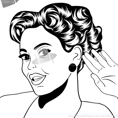 Image of pop art retro woman in comics style