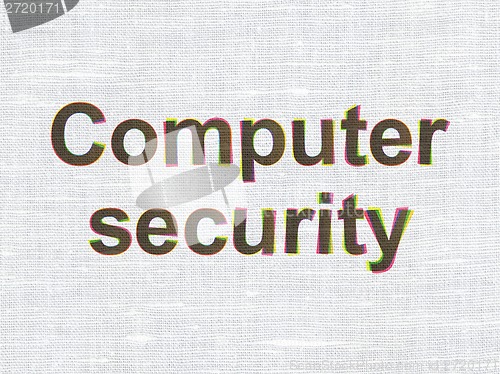 Image of Protection concept: Computer Security on fabric texture background