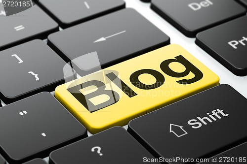 Image of Web design concept: Blog on computer keyboard background
