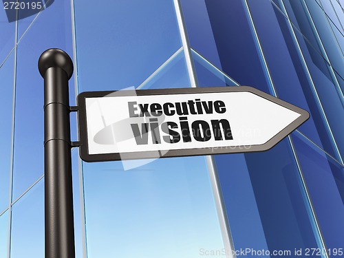 Image of Finance concept: sign Executive Vision on Building background