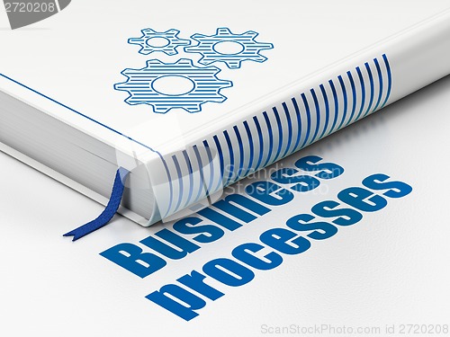 Image of Finance concept: book Gears, Business Processes on white background