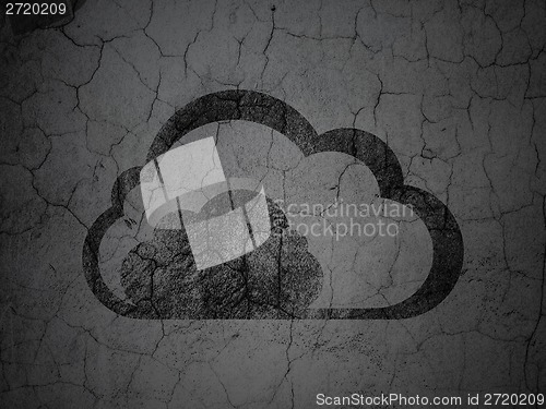 Image of Cloud computing concept: Cloud on grunge wall background