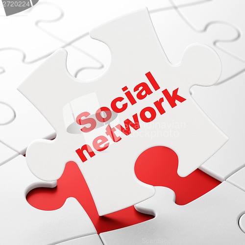 Image of Social media concept: Social Network on puzzle background