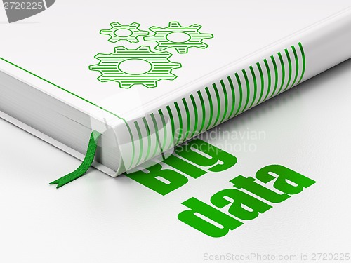 Image of Information concept: book Gears, Big Data on white background