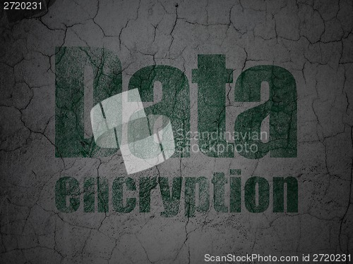 Image of Privacy concept: Data Encryption on grunge wall background