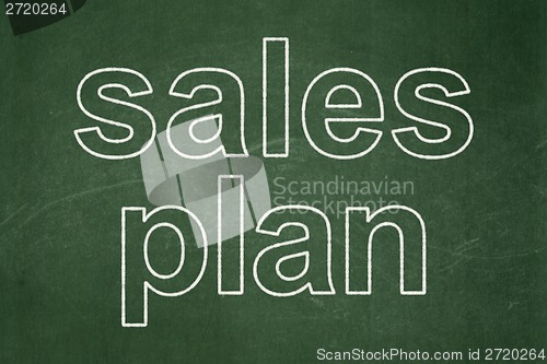 Image of Marketing concept: Sales Plan on chalkboard background