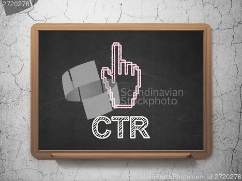 Image of Business concept: Mouse Cursor and CTR on chalkboard background