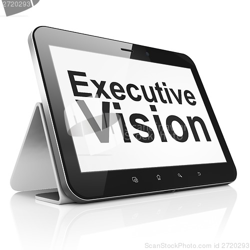 Image of Finance concept: Executive Vision on tablet pc computer