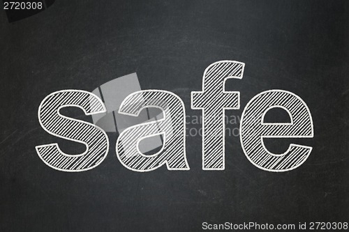 Image of Security concept: Safe on chalkboard background