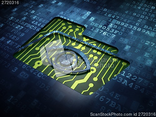 Image of Finance concept: Folder With Eye on digital screen background