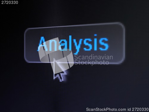 Image of Advertising concept: Analysis on digital button background