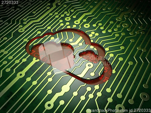 Image of Cloud computing concept: Cloud on circuit board background