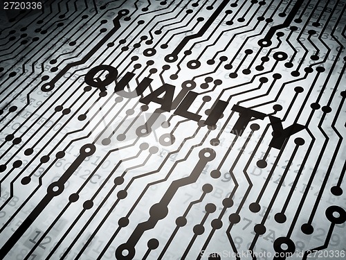 Image of Advertising concept: circuit board with Quality