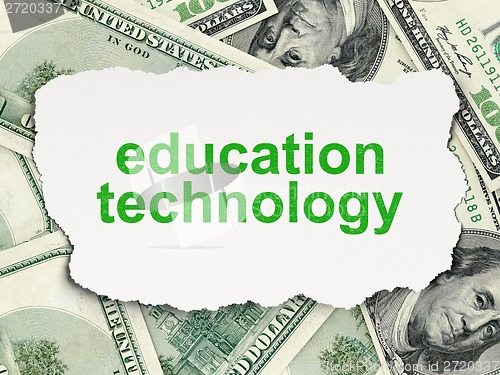 Image of Education concept: Education Technology on Money background