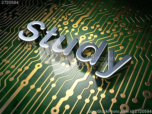 Image of Education concept: Study on circuit board background