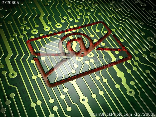 Image of Business concept: Email on circuit board background