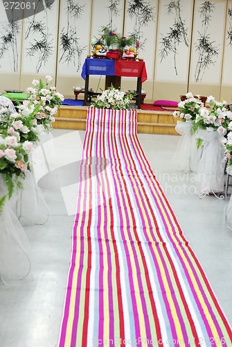 Image of Traditional South Korean wedding setting.