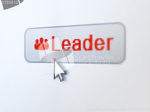 Image of Finance concept: Leader and Business People on digital button background