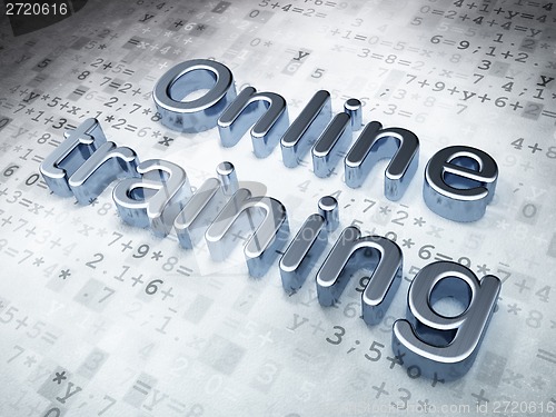 Image of Education concept: Silver Online Training on digital background