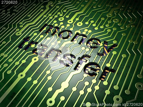 Image of Business concept: Money Transfer on circuit board background