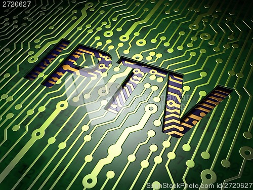 Image of Web development concept: IPTV on circuit board background