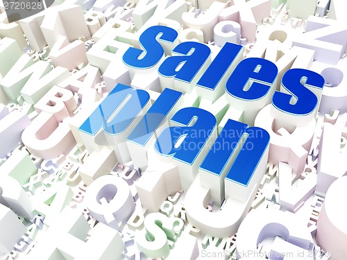 Image of Marketing concept: Sales Plan on alphabet background
