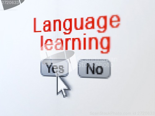 Image of Education concept: Language Learning on digital computer screen