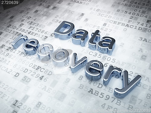 Image of Data concept: Silver Data Recovery on digital background