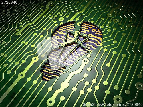 Image of Finance concept: Light Bulb on circuit board background