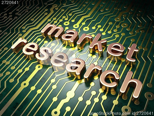 Image of Marketing concept: Market Research on circuit board background