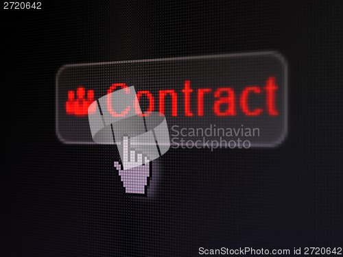 Image of Finance concept: Contract and Business People on digital button background