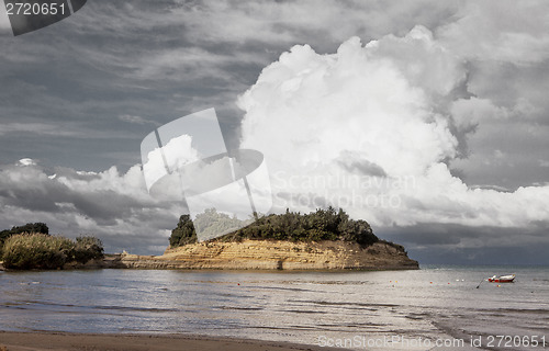 Image of Cloud boat and cliffs on Corfu