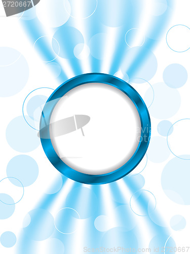 Image of Abstract dotted background with blue ring