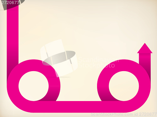 Image of Curving pink arrow shaped ribbon