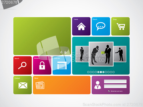 Image of Website template with large icons