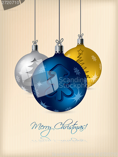 Image of Christmas greeting card with decorations